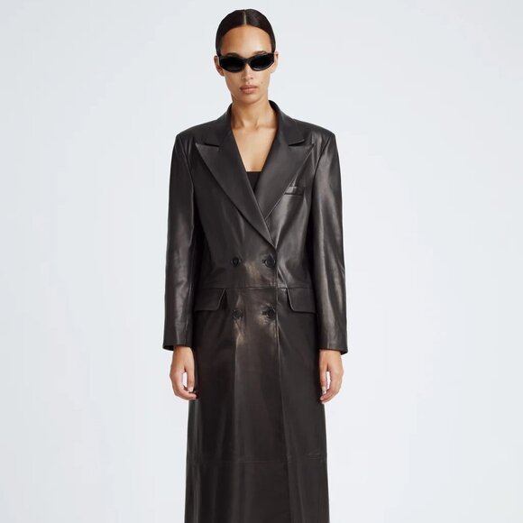 $1800 Nour Hammour Misha Leather Trench Coat Sz.34 - Picture 2 of 15